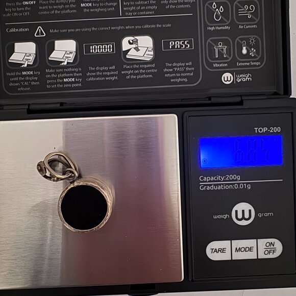 Vintage Handcrafted Silver Black Onyx Pendant 6.85g Artisan Round Design - Picture 14 of 14